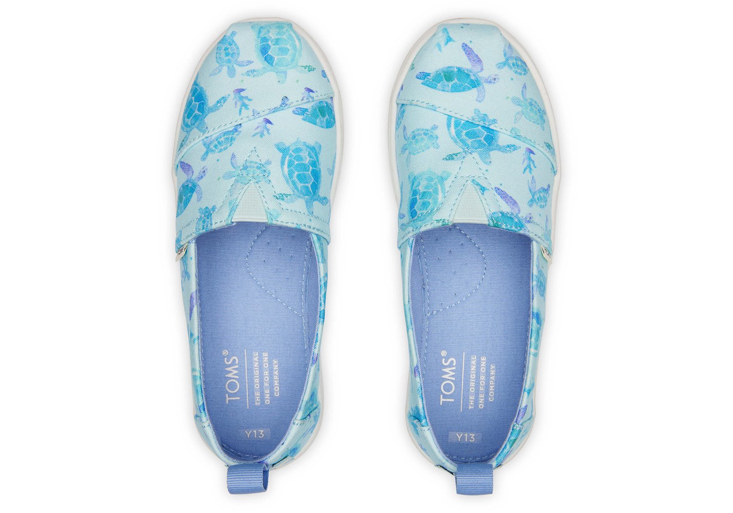 Toms Alpargata Youth Sea Turtles Espadrille Blue/White - Kids - 93046-IZAB